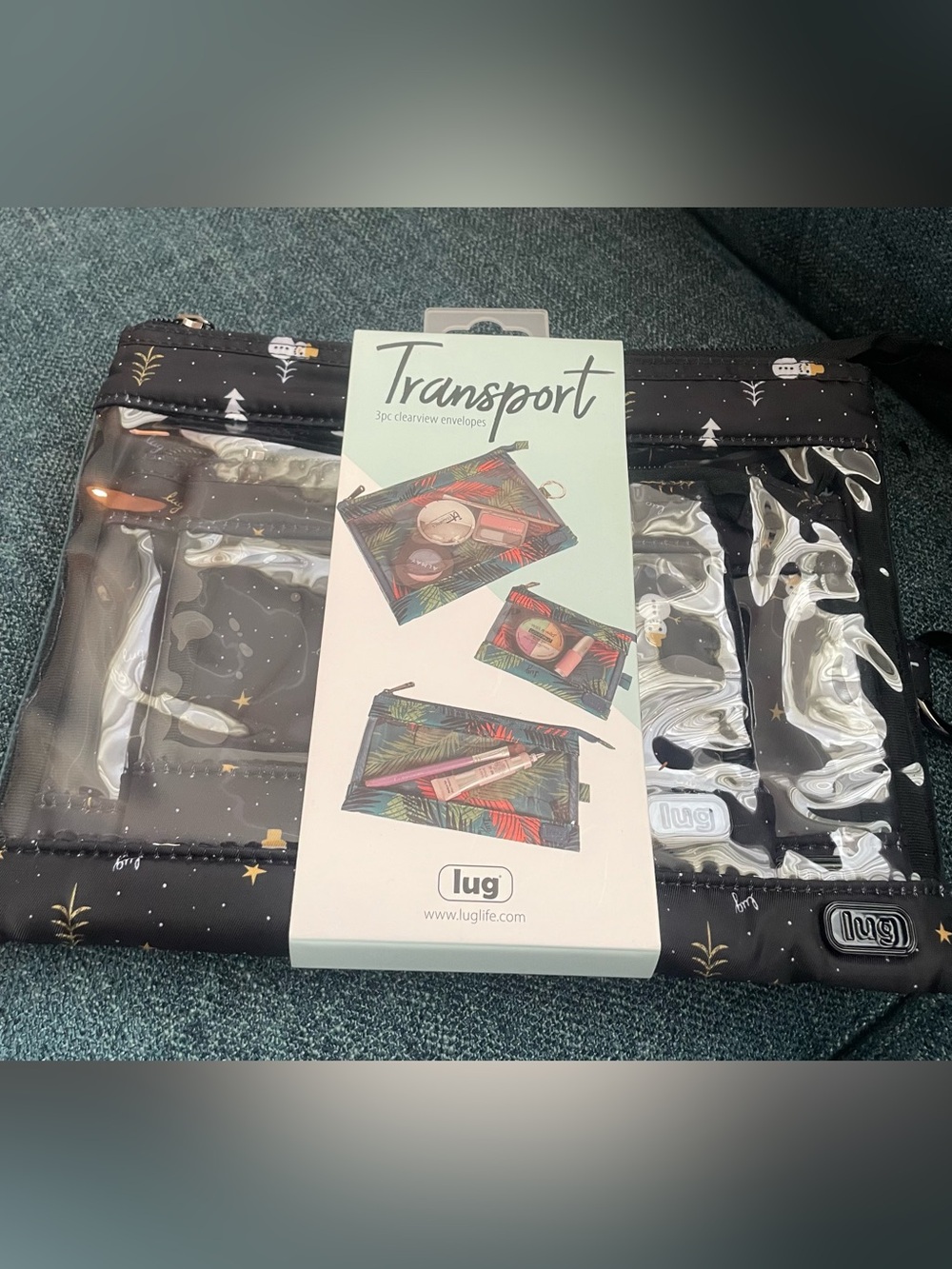NWT- Lug Transport 3pc storage envelopes Snowman Trees